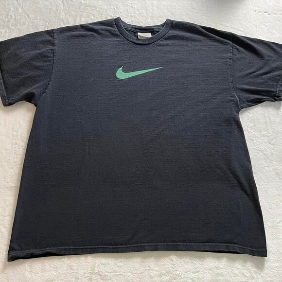 Nike Other - Nike Vintage Center Logo Green/Black T-shirt Size XL Gray Tag 2000's Y2K